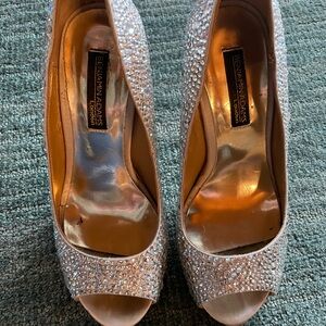 Silver Peep Toe Heels